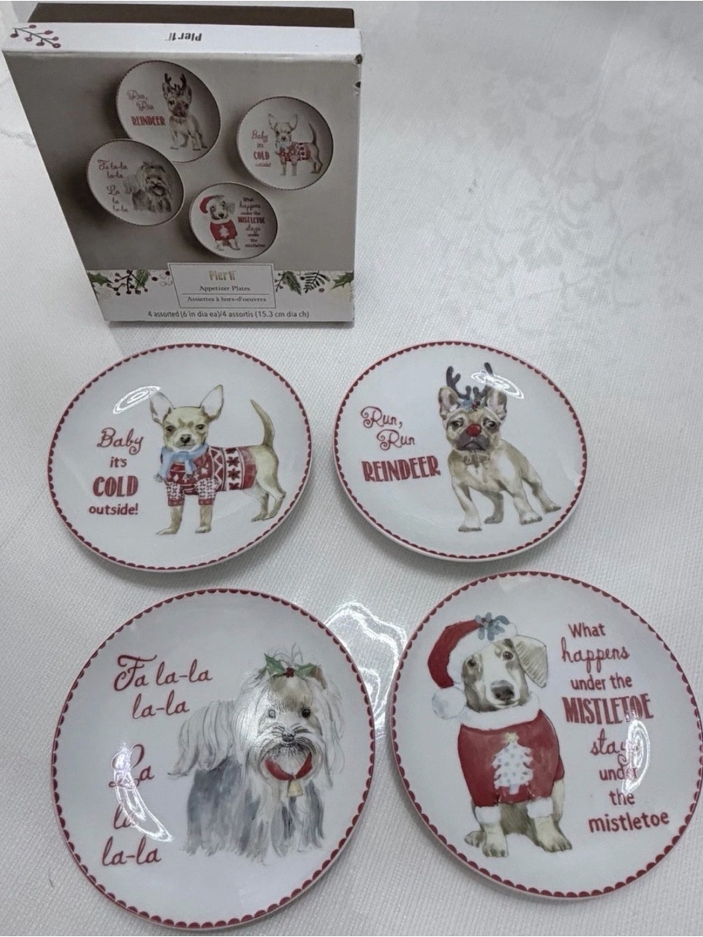 Pier 1 , Holiday appetiser plates Set of 4